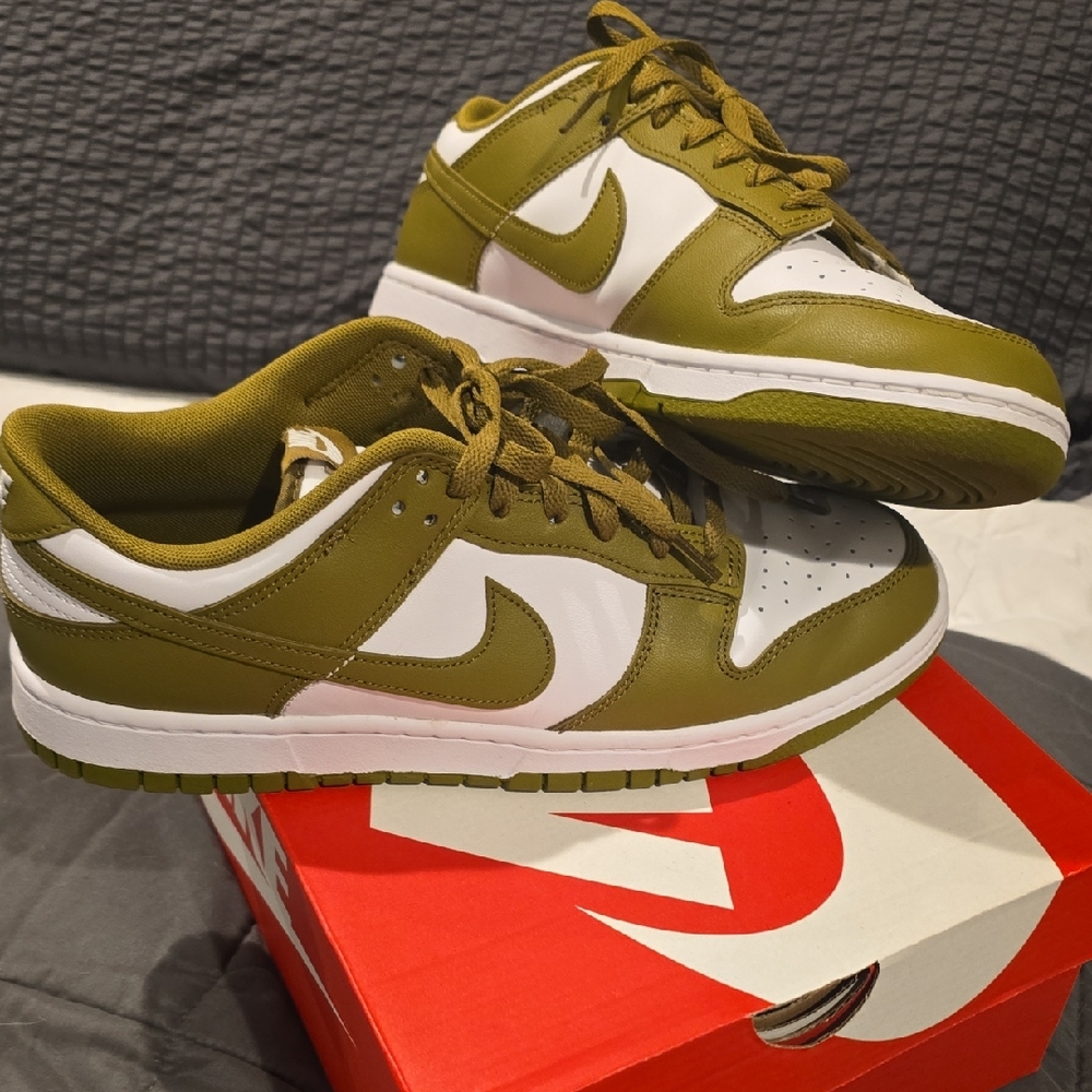 Nike Green and White Low-Top Sneakers